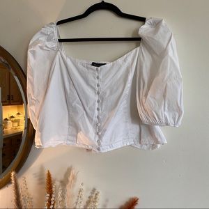 Banana Republic Puff Sleeve Crop Top
